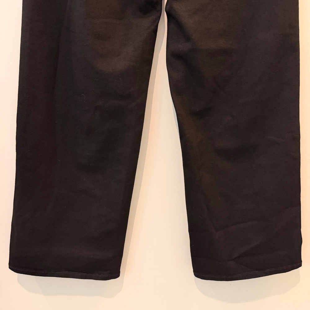 Quince Bella Stretch Patch Pocket Wide Leg Jeans Denim Cropped Black 28 Long NWT - Picture 10 of 13